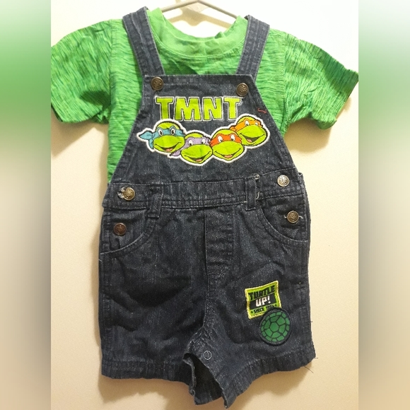 Nickelodeon Matching Sets 2 Piece Teenage Mutant Ninja Turtles Shirt And Short Overalls For